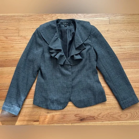 Ruffled Grey Blazer - Picture 1 of 7